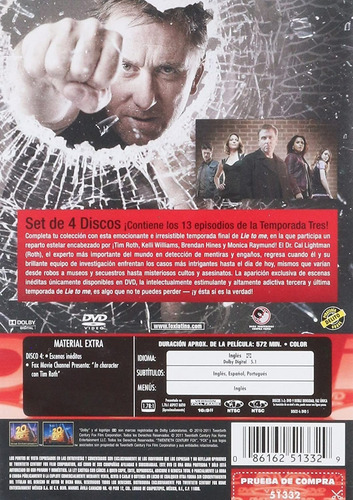 Miénteme Temporada 3 | Dvd Serie Nueva