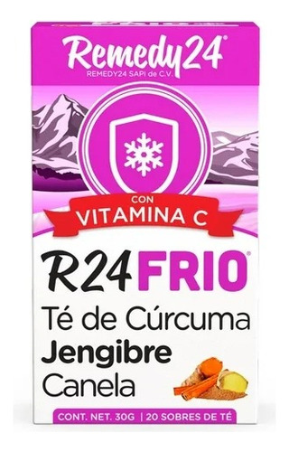2 Pzs Té Remedy 24 Frío De Cúrcuma Jengibre Y Canela 20 Pzas