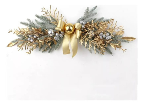 Mc Corona Navidad Para Puerta Principal, Corona Dorada Para