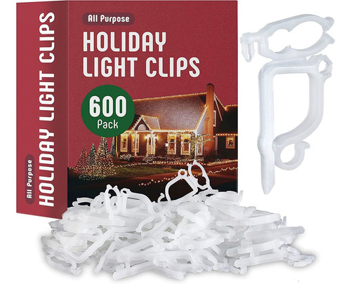 Soporte De Clips Para Luces Multiusos  Juego De 600 Gan...