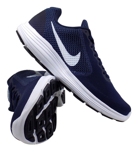 Tenis Nike Revolution 3 Running Para Hombre Azul Marino | Mercado Libre