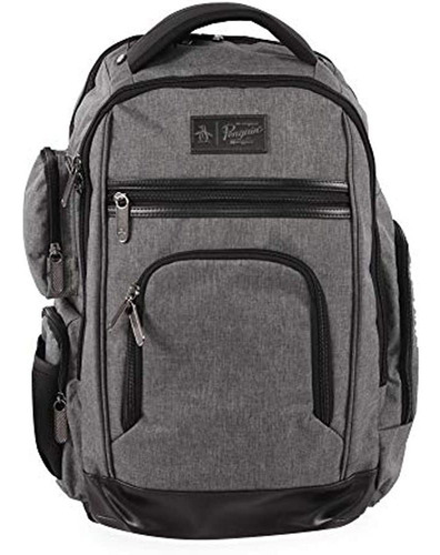 Original Penguin Men's Fletcher Laptop Backpack, Gray Crossh