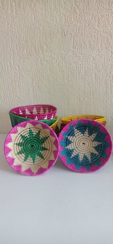 Hermosas Canastas Mexicanas De Colores, Paquete De 10pzas