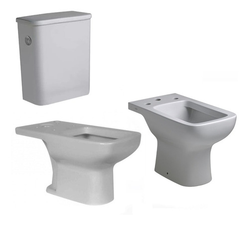 Combo Ferrum Trento Inodoro Deposito Dual Bidet Blanco