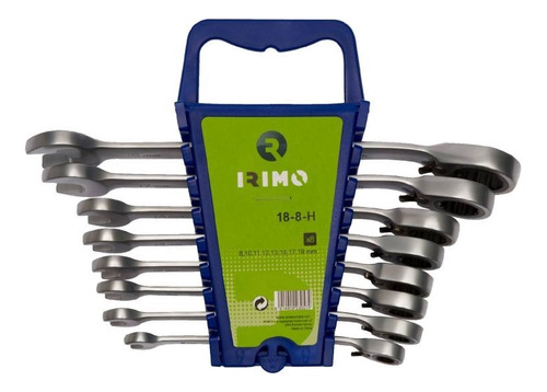 Set De Llaves Combinadas Con Crique Irimo 18-8-h Cromo Fijas