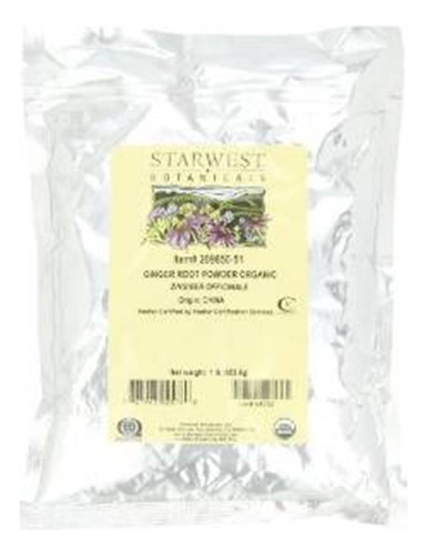 Starwest Botanicals Raíz De Jengibre En Polvo Orgánico, 1-li