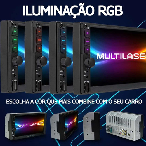 Multimídia Evolve Com Espelhamento Ios Android 7'' Gp348