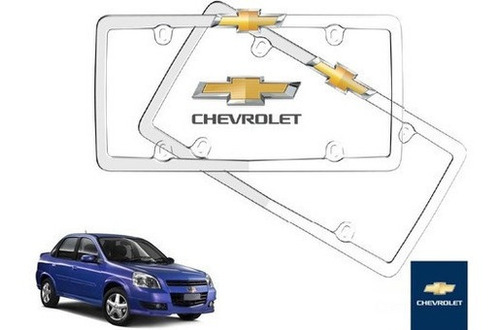 Par Porta Placas Chevrolet Chevy Monza C3 1.6 2010 Original