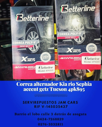 Correa Alternador Kia Rio Sephia Accent Tucson Getz 4pk890