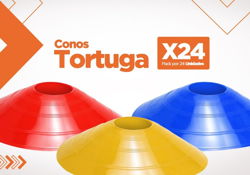 Imagen 2 de 10 de Conos Tortuga Futbol X 24 Uni Agilidad Energy Fit Gruesos