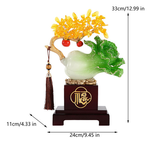 Estatua De Repollo Decoración China Fengshui 9,4x4,3x13