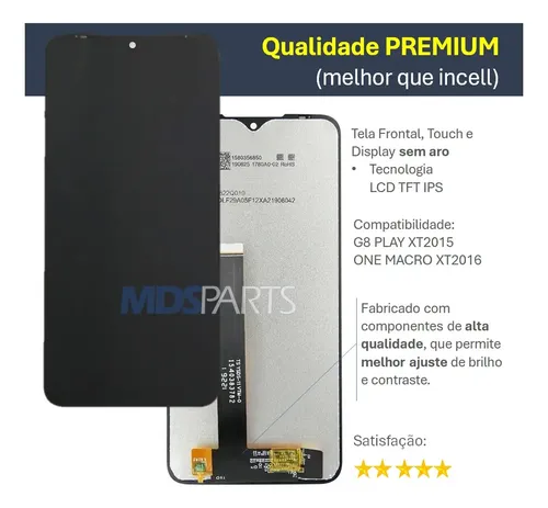 Tela Frontal Display Para Moto One Macro Xt2016-2 | MercadoLivre