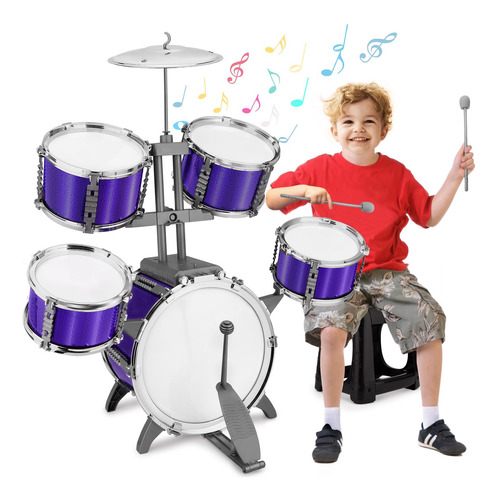 Juego De Batería Niños Pequeños Morado Navidad