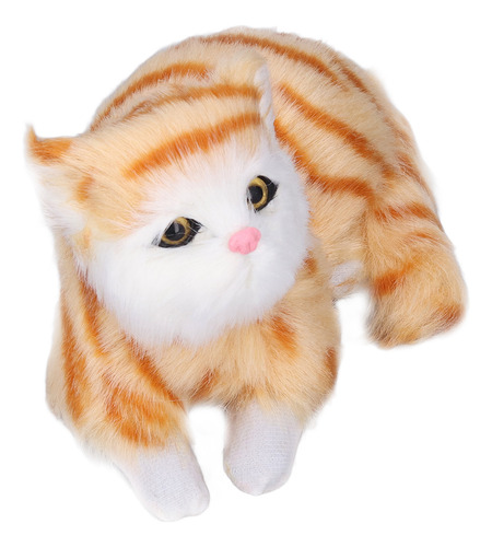 Peluche Acostado Con Estampado Amarillo De Simulación De Gat