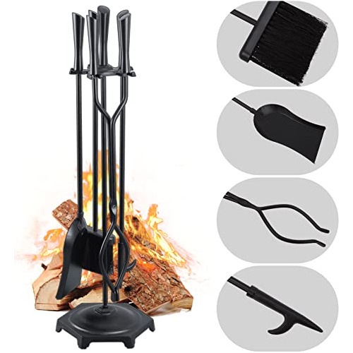 Juego De Herramientas Chimenea, 5 Piezas, Moderno, 32 P...