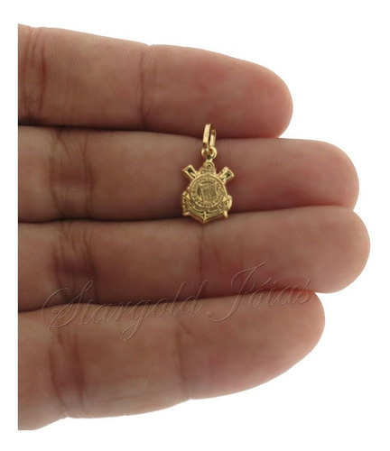Imagem 2 de 4 de Pingente Símbolo Do Corinthians Ouro 18k Stargold Jóias
