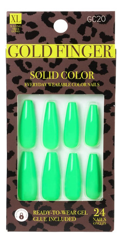 Gold Finger Kit De Uñas Postizas De Cobertura Completa Con P