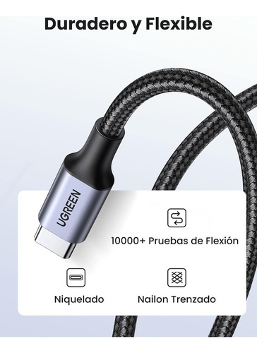 Ugreen - Cable Usb C A Usb C, 2 Unidades, 60 W, Tipo C, Pd