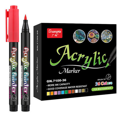 Marcador De Pintura Acrílica Suave A Base De Agua, 36 Colore
