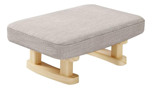 Cómodo Reposapiés De Madera Otomano Pequeño Y Color Plano