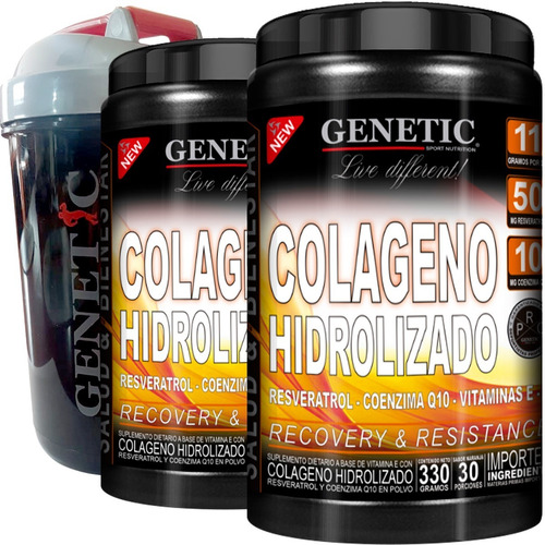 2 Colageno Resveratrol Q10 Vit C E 60 Servicios Vaso Genetic