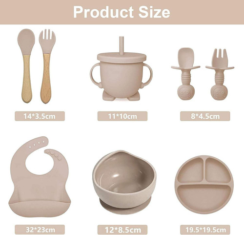 Juego De Vajilla De Alimentación Para Bebé, Bandeja De Silic