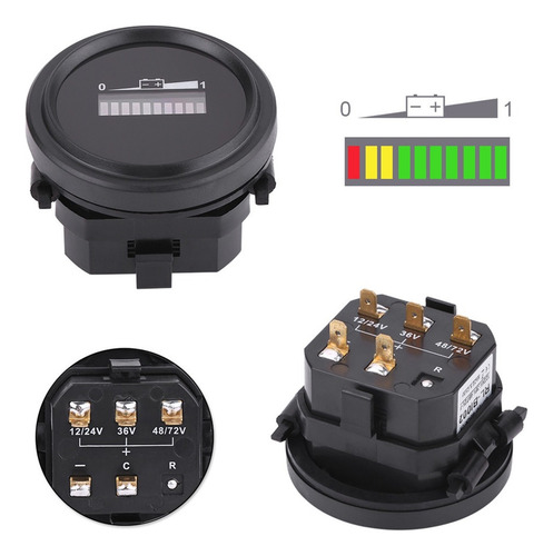 D 12v/24v/36v/48v/72v Led Digital Indicador De Batería