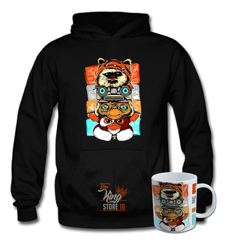 Poleron + Taza, Tee, Gizmo, Et, Ewok, Iconos Clasicos, Peliculas, Xxxl