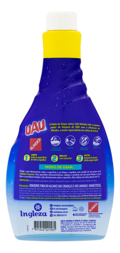 Limpador Uau Limpa-Vidro Blindex em frasco