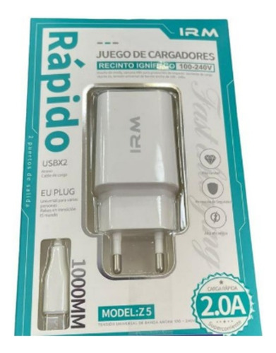 Cargador Con Cable Conexión Micro Usb Compatible Android