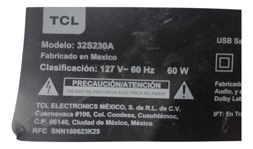 Base Soporte Para Tv Tcl 32s230a (Usado)