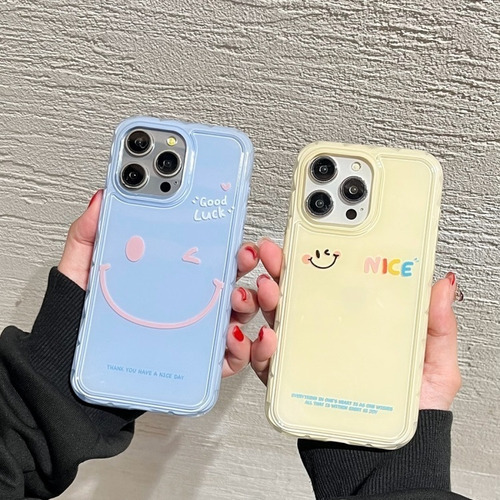 Capa Smiley Face Para iPhone 15/14/13/12, Resistente