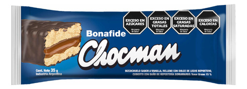 Alfajor Bonafide Chocman dulce de leche con chocolate 35 g