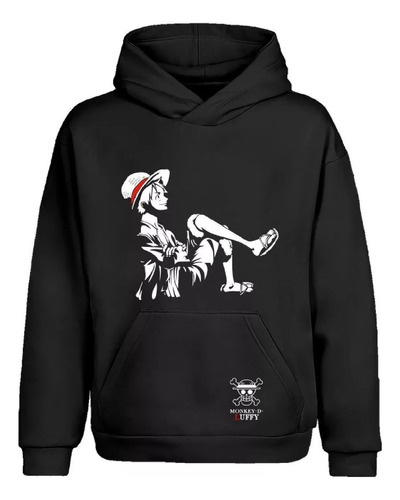 Buzo Buso Saco Hoodie Capota Luffy Monkey D Luffy Silueta An