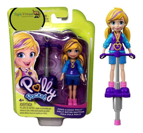 Mini Boneca Menina Polly Pocket Acessório Pula Pula Original