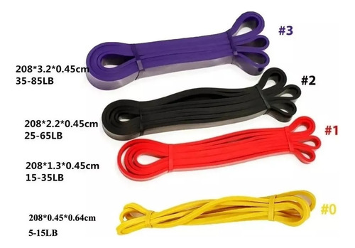 Kit De 4 Ligas De Ginásio Pull Up Cross Fit Faixas