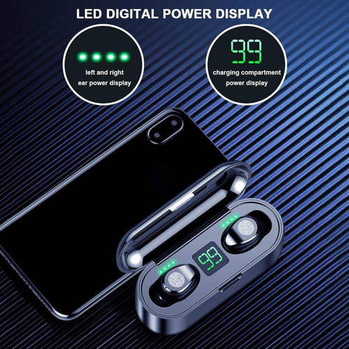 Auriculares Bluetooth F9 Tws 4hs De Musica + Power Bank