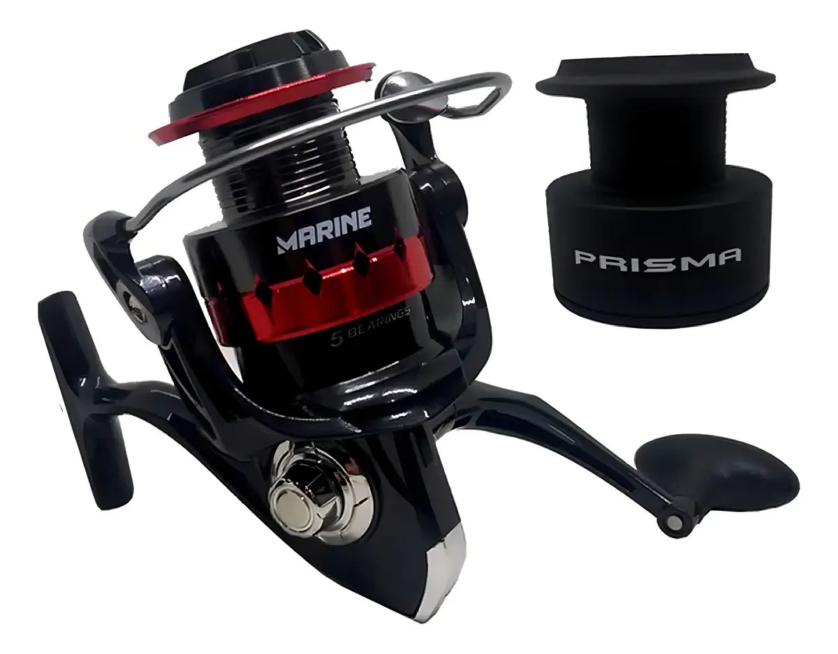 Reel Frontal Marine 3000 Negro 5 Rodamientos Manija Derecha