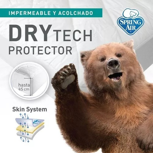 Protector Colchón Queen Size Spring Air Impermeable Algodón