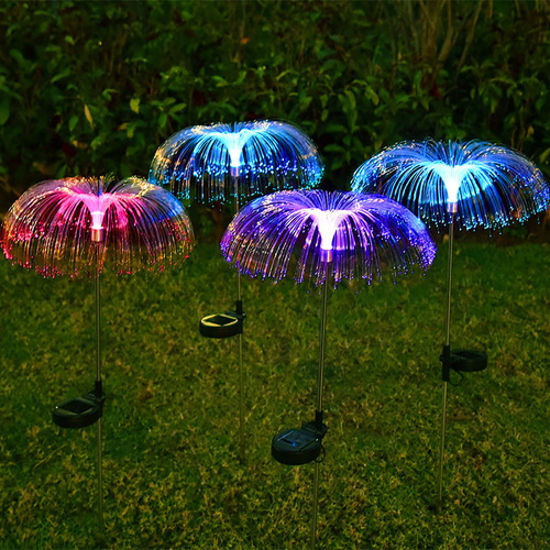 Lámpara Solar Con Medusas Led De Fibra Óptica, Simulación, S