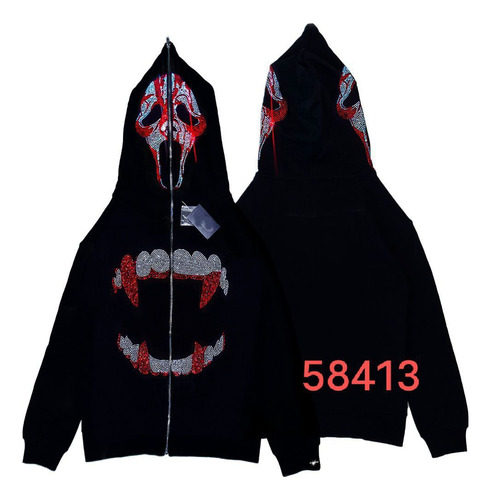 Hip Hop Trendy Hot Drilling Hoodie Y2k