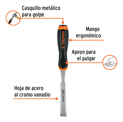 Formón 3/4 Comfort Grip,con Mango Ergonómico