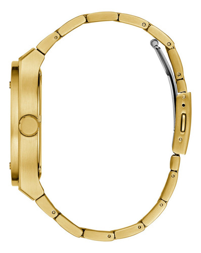 Reloj Guess Jet Acero Inoxidable Hombre Correa Dorado Bisel Dorado Fondo Negro