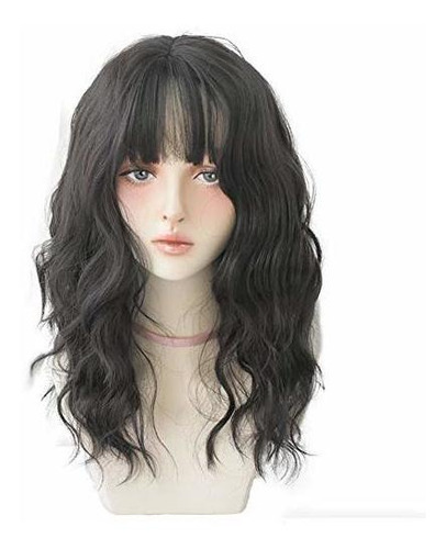 Pelucas - Urcgtsa Long Wavy With Bangs Synthetic Wigs For Wo