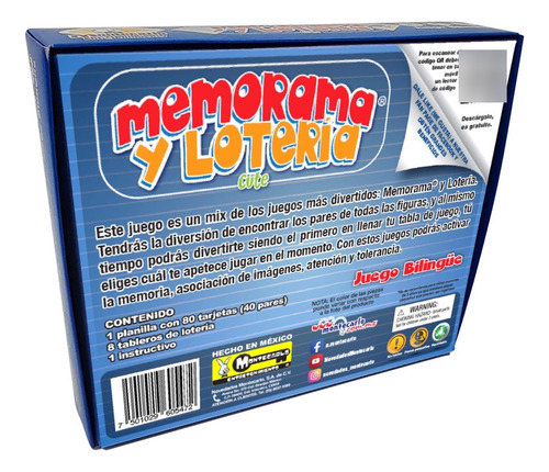 Memorama Loteria Cute Bilingue Juego Memoria Kawai