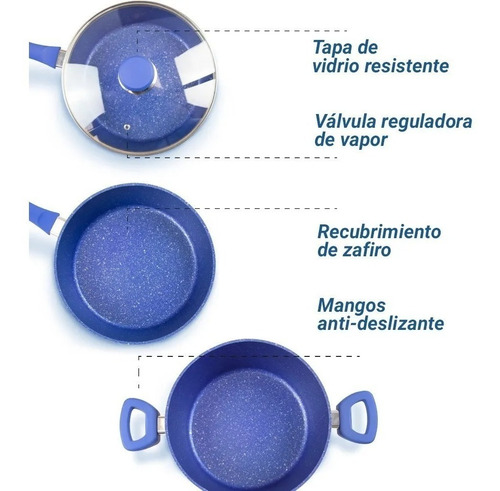 Flavor Pan Sartenes Antiaderente Buen Fin 100% Zafiro
