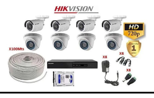 Kit 8 Cámaras De Seguridad Hikvision 