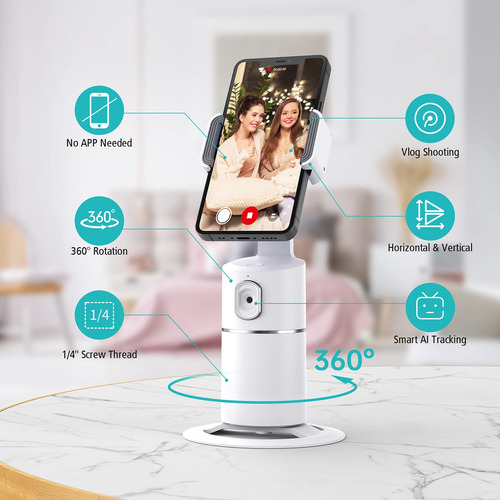 Auto Face Tracking Phone Holder Camrola Pink Rechargeable