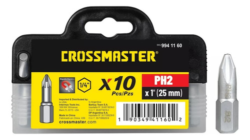 Puntas Phillips Magnética N2 25mm Crossmaster 9941160
