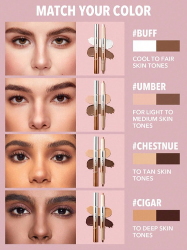 Sheglam Fine Line 2 In 1 Nose Contour & Highlight Pen Tono Del Maquillaje Cigar